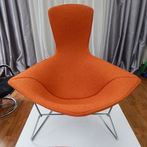 Cojín para silla con diseño de pájaro inspirado en Bertoia - Tapizado completo - Disponible en muchos colores