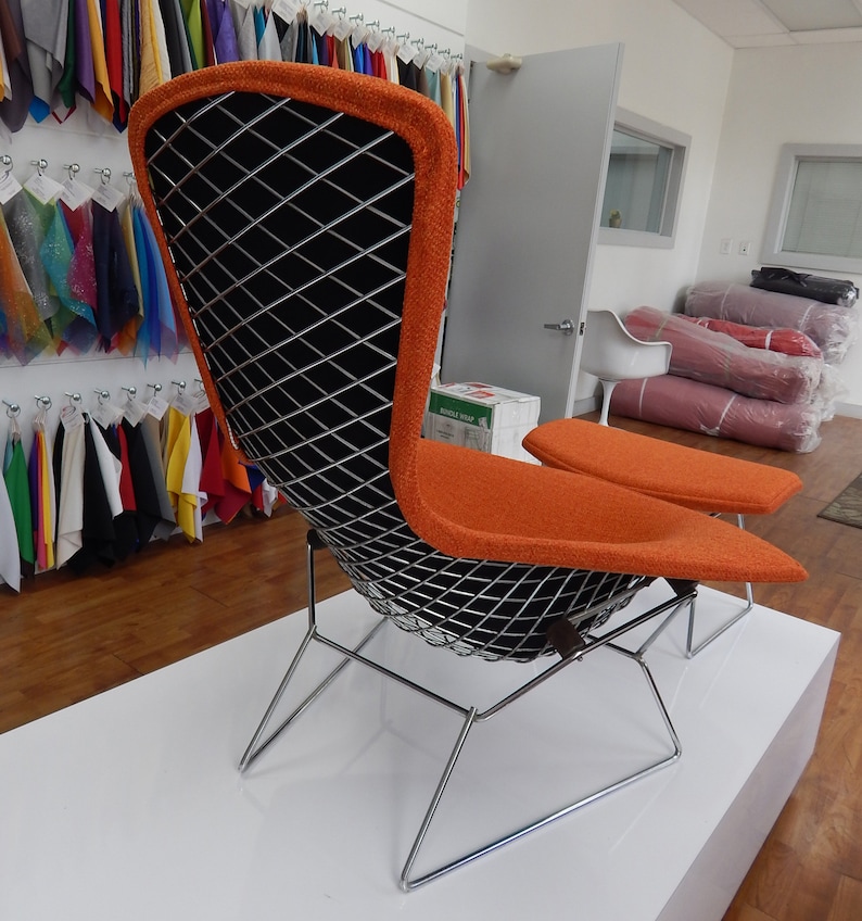 Bertoia inspired Bird Chair Cushion Full Upholstery Cover Many Colors Available image 3