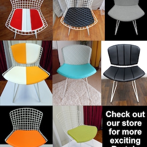 Bertoia inspired Side Chair Cushion Available in many colors and materials Knoll style replacement pad image 10