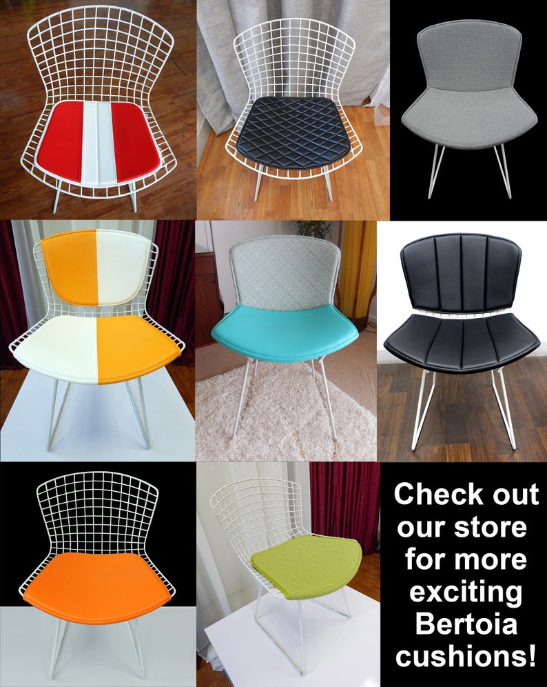Bertoia inspired Side Chair Cushion Available in many colors and materials Knoll style replacement pad image 10