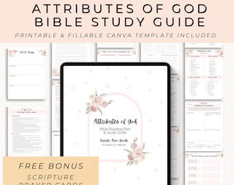 Estudo Bíblico sobre os Atributos de Deus | Folhas de Atividades para Imprimir sobre as Características de Deus | Plano de Leitura sobre os Atributos de Deus | Devocional Diário para Mulheres