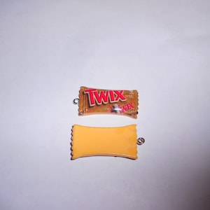 Charm or Pendant - TWIX CANDY BAR - (hook on end)