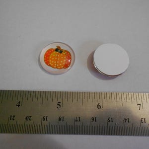 CABOCHON - 25 mm - FALL - Orange Polka Dot Pumpkin