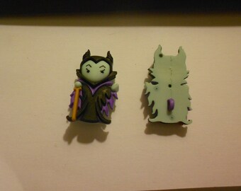 Novelty Button - MALEFICENT 1 1/2&quot;