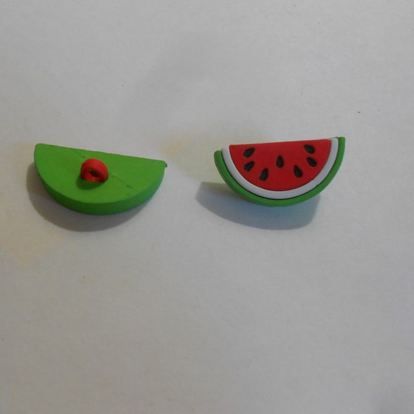 Novelty Button - WATERMELON SLICE #33   1"