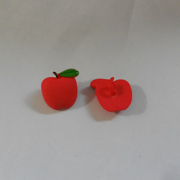 Novelty Button - RED APPLE #2  3/4"