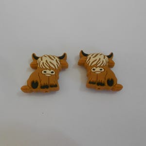 Silicone Bead - HIGHLAND COW - Brown