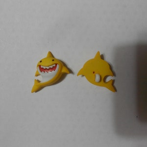 Novelty Button - JAWSOME - Yellow (shark)  1 1/8&quot;