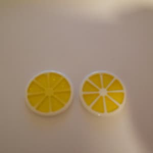 Charm or Pendant - CITRUS SLICE - LEMON  1 3/8&quot;