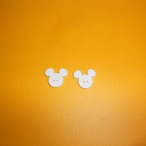 Neuheit Button - MICKEY HEAD - weiß - annäht 19/8"