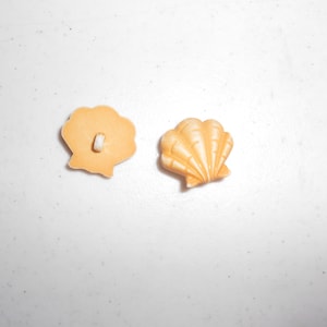 Neuheit Knopf - Fächer Muschel - Orange/Braun - 2,5 cm