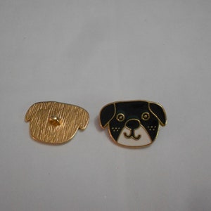 Novelty Button - DOG FACE - Enamel  1&quot;