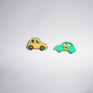 Neuheit Button - HONK, BEEP, VROOM (Auto) gelb & grün 45cm