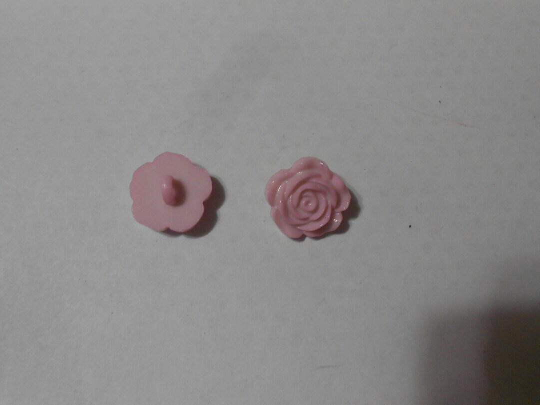 3drose Button Novelty Button - FLOWER - ROSE - Light Pink 3/4