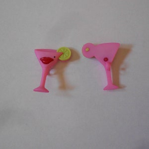 Botón Novedad - HORA FELIZ - Copa Martini - rosa 1 1/8&quot;