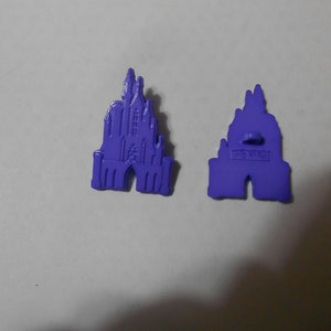 Novelty Button - DISNEY PRINCESS CASTLE - Dark Purple 1 1/4&quot;