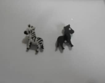 Novelty Button - Zoo Cuties - ZEBRA  1"