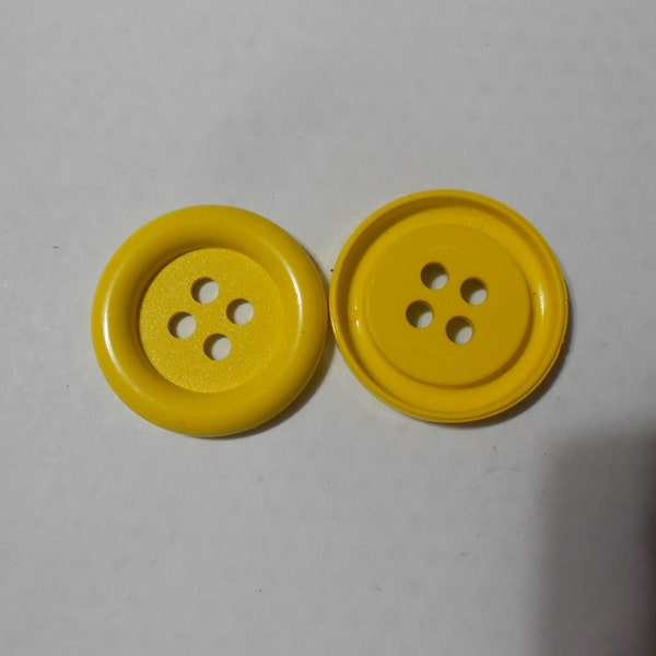 Bouton Fantaisie - GROS BOUTON - Jaune Vif 1 3/8"