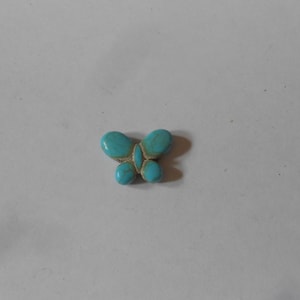 Reconstituted Stone Bead - BUTTERFLY - BLUE (turquoise)  20 mm X 15 mm