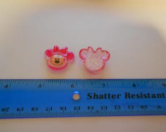 FlatBack or Embellishment- Disney SPARKLY MINNIE MOUSE Head