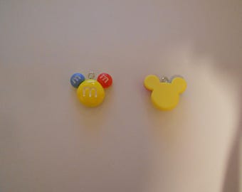 Charm oder Anhänger - M Candy Mouse Kopf - Gelb