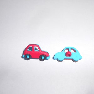 Neuheit Button - HONK, BEEP, VROOM (Auto) rot & blau 45 cm