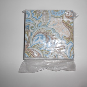 4&quot; Quilt Square (pre-cut) - PAISLEY - Browns/Blues (10 squares)