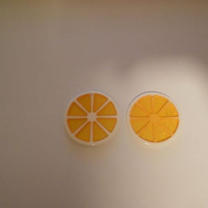 Charm or Pendant - CITRUS SLICE - ORANGE  1 3/8&quot;