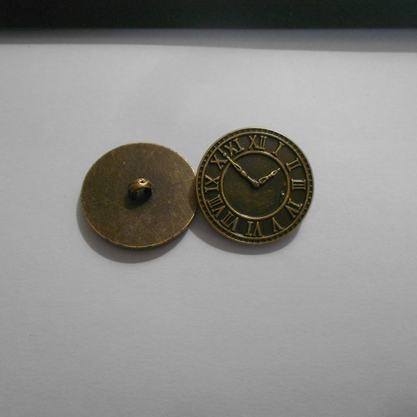 Novelty Button - STEAMPUNK CLOCK  1 1/8"