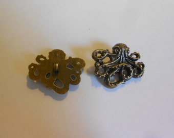 Novelty Button - STEAMPUNK OCTOPUS 1 1/2&quot;
