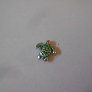 Metal Bead - TURTLE - Green  18 mm x 16 mm