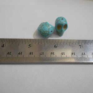 Stone Bead - Larger Skull - BLUE (TURQUOISE)