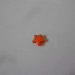 Reconstituted Stone Bead - STAR - ORANGE  15 mm