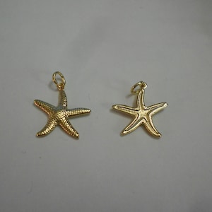 Pendant or Charm - STARFISH - Gold 7/8"