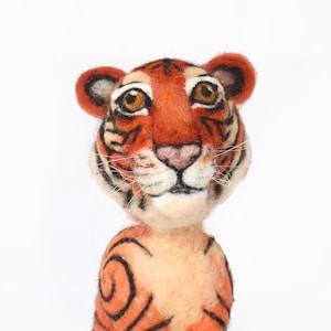 Tiger Maze Needle Felted Wool Sculpture