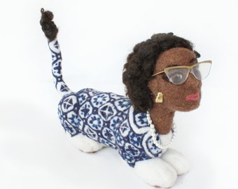 Needle Felted Sculpture Shirley Chisholm Sphinx