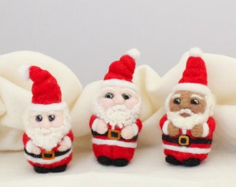 Needle Felted Santa Claus Christmas Sculpture Feltie Figurine