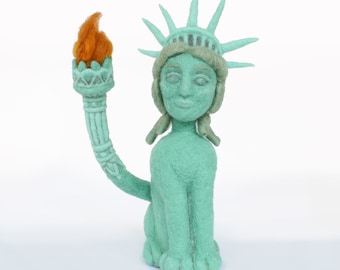 Needle Felted Lady Liberty Statue of Liberty Sphinx Sculpture