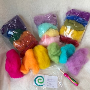 Assorted Wool Needle Felting Rainbow Pack image 4