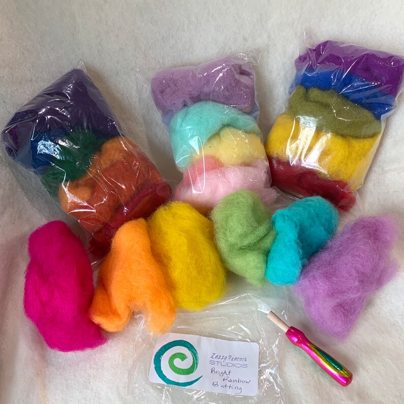 Assorted Wool Needle Felting Rainbow Pack image 4
