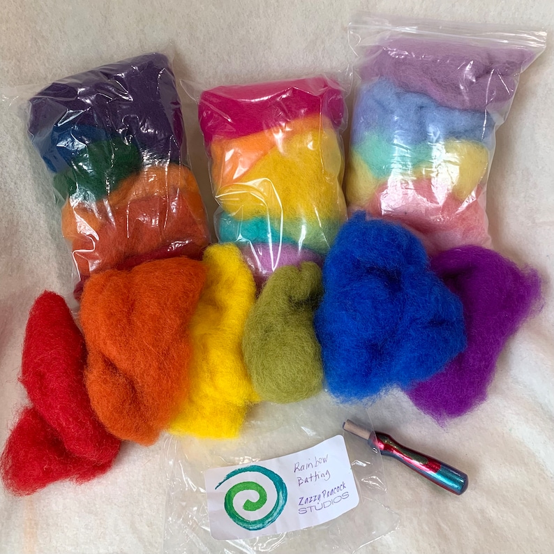 Assorted Wool Needle Felting Rainbow Pack image 1