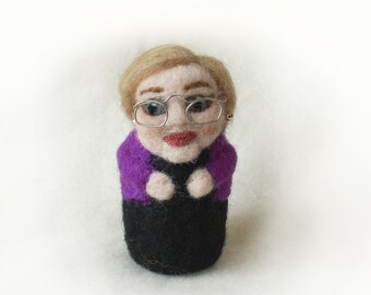 Senator Elizabeth Warren Needle Felted Shero Sculpture Feltie Figurine