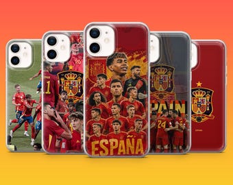 Spain Team Phone Case La Roja Spain Football Cover for iPhone 17Pro, 16, 15,14,13,12, Samsung S26, S25, S24, S23Fe, A16, A56, Pixel 10, 9Pro