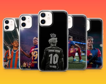 Funda para teléfono Lamine Yamal, funda Yamal Fan FC Barcelona España para iPhone 17Pro, 16, 15, 14, 13, 12, Samsung S26, S25, S24, S23Fe, A16, A56, Pixel 10, 9Pro