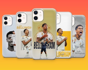 Funda para teléfono Jude Bellingham, funda para fan del Real Madrid de Bellingham para iPhone 17Pro, 16, 15, 14, 13, 12, Samsung S26, S25, S24, S23Fe, A16, A56, Pixel 10, 9Pro