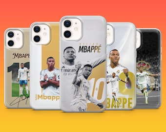Kylian Mbappe Phone Case Real Madrid Mbappe Fan Gift Cover for iPhone 17Pro, 16, 15,14,13,12, Samsung S26, S25, S24,A16, A56, Pixel 10, 9Pro
