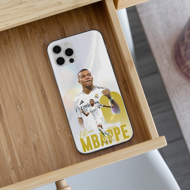 Kylian Mbappé mobilskal Real Madrid Mbappé supportergåva för iPhone 17Pro, 16, 15, 14, 13, 12, Samsung S26, S25, S24, A16, A56, Pixel 10, 9Pro bild 8