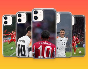 Funda para teléfono Jamal Musiala Bayern Munich Alemania Fútbol Funda para iPhone 17Pro,16,15,14,13,12, Samsung S26,S25, S24,A16, A56, Pixel 10, 9Pro