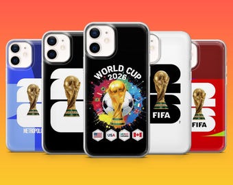 World Cup 2026 Phone Case Soccer Fan Gift Football Cover for iPhone 17Pro,16,15,14,13,12, Samsung S26, S25,S24,S23Fe,A16, A56, Pixel 10,9Pro