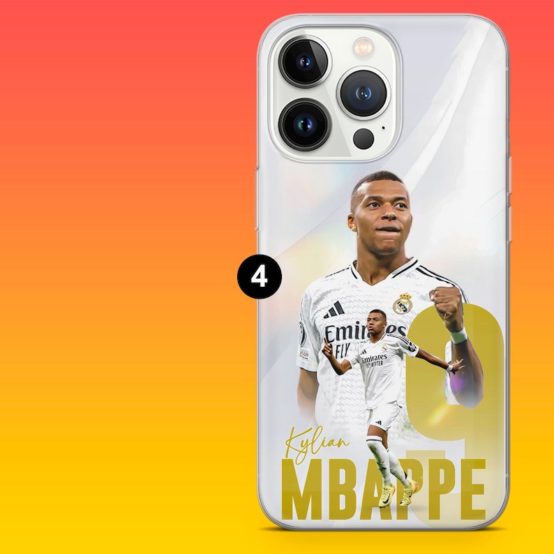 Kylian Mbappé mobilskal Real Madrid Mbappé supportergåva för iPhone 17Pro, 16, 15, 14, 13, 12, Samsung S26, S25, S24, A16, A56, Pixel 10, 9Pro 4